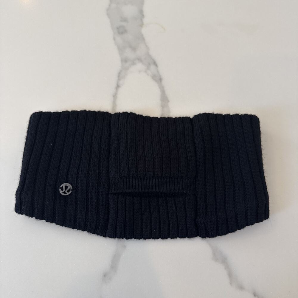 Lululemon Wool Be Cozy Ear Warmer Black 100% Merino Wool Running